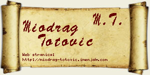 Miodrag Totović vizit kartica